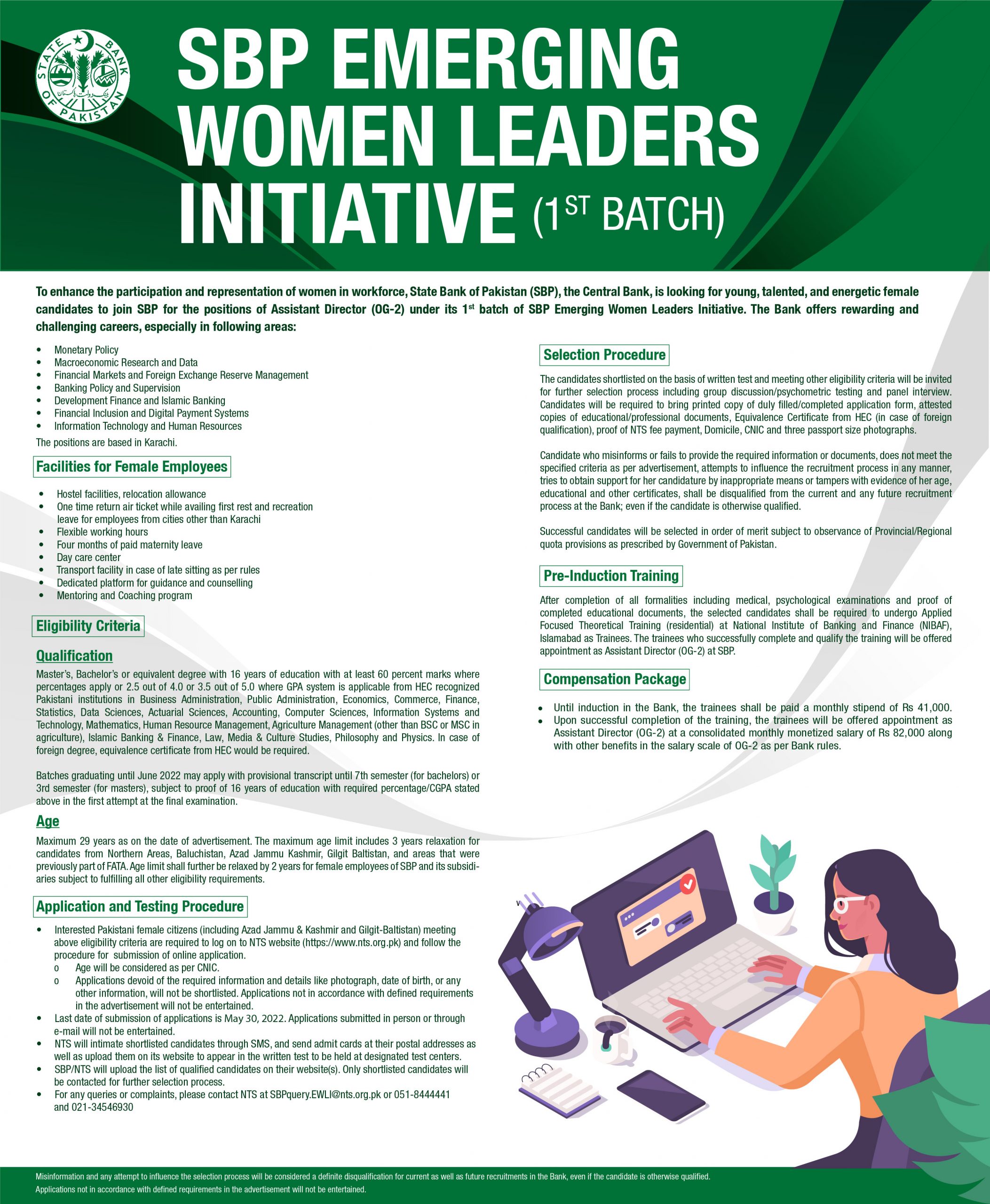 SBP Emerging Women Leaders Initiative Result 2022 NTS Merit list Online Check